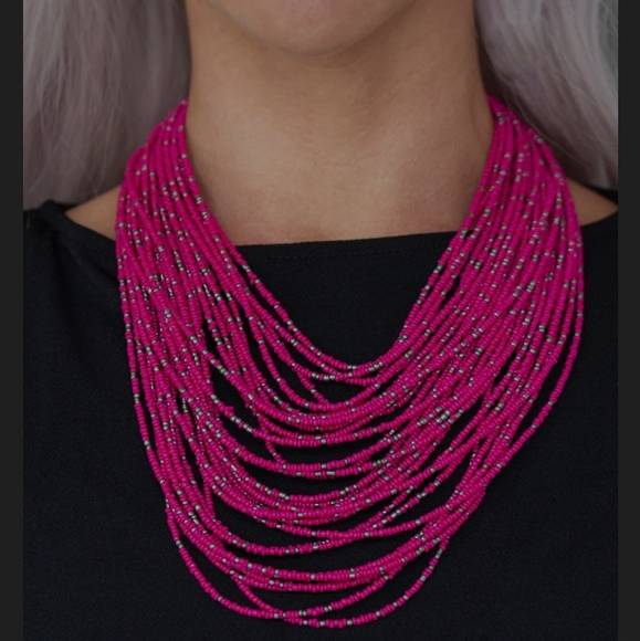 Jewelry Hot Pink Seed Bead Necklace Poshmark